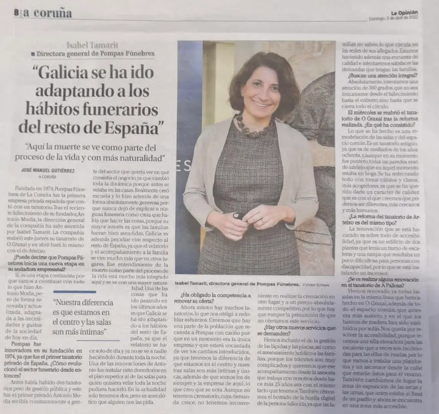 Entrevista a Isabel Tamarit en el periódico